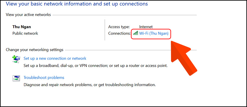 Chọn Wifi bạn đang kết nối ở mục Connections.